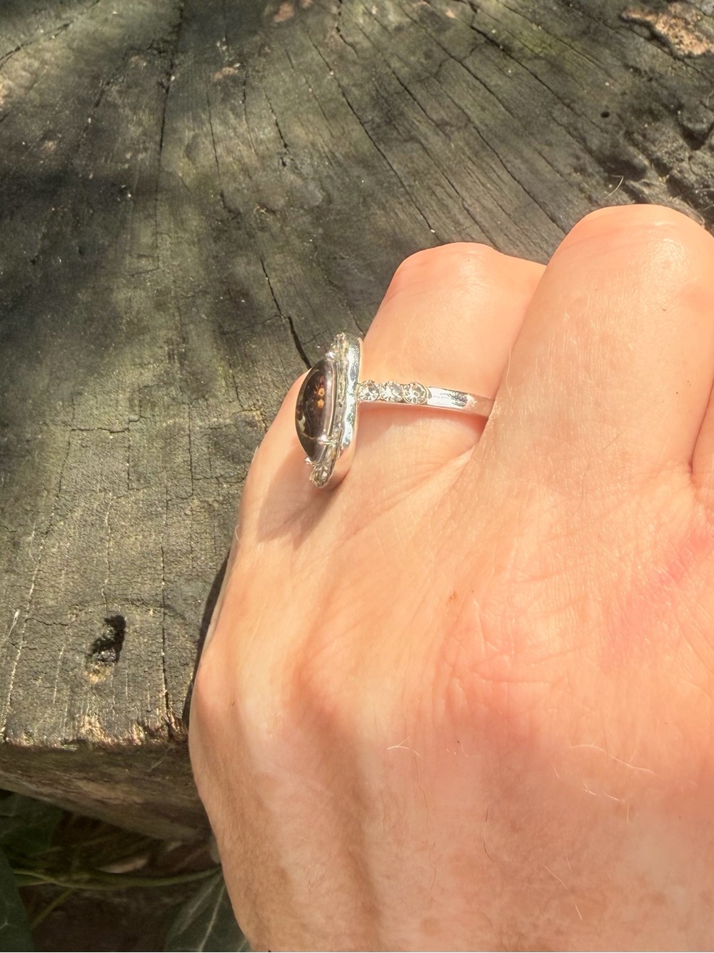 ππ Celestial Moon & Sun CZ Ring Silver-Tone - Picture 4 of 10